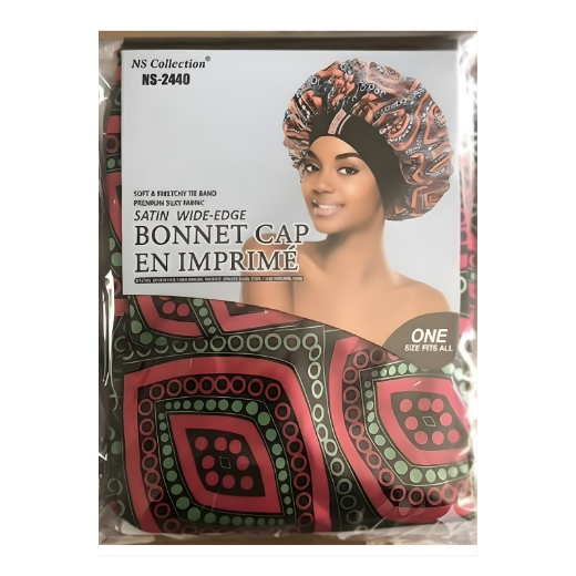 Satin Wide-Edge Bonnet Cap En Imprimé - Image 2