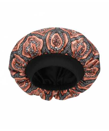 Satin Wide-Edge Bonnet Cap En Imprimé