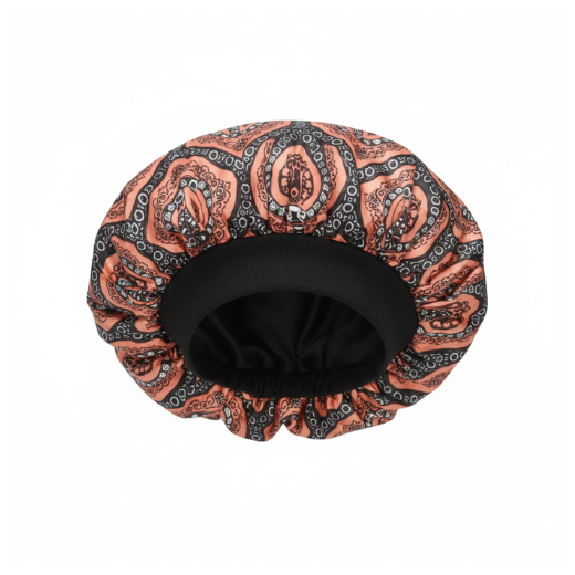 Satin Wide-Edge Bonnet Cap En Imprimé